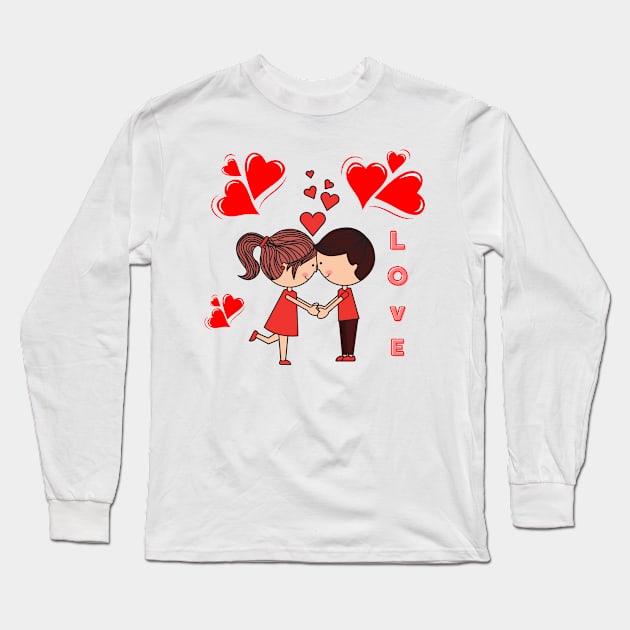 "love you " happy Valentine's Day Long Sleeve T-Shirt by Good Luck to you